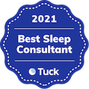 Badge showing Best Sleep Consultant in 2021